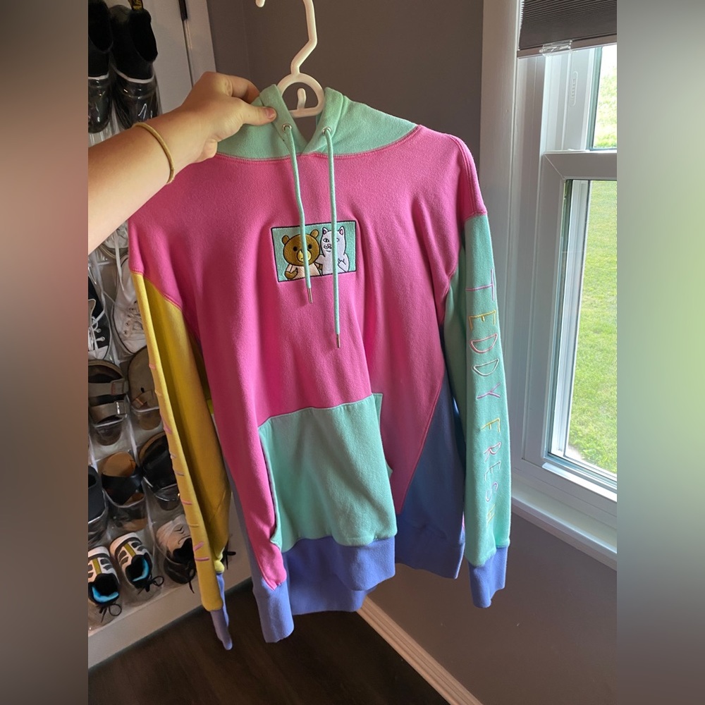 Teddy fresh/ripndip, medium, color block hoodie 2.0